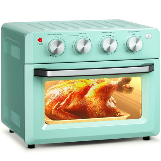 GVN Extra Large Countertop Oven,19 Qt Dehydrate Convection Air Fryer Toaster Oven with 5 Accessories-Green