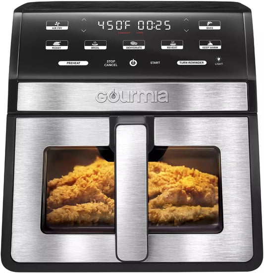 Gourmiaa Digital Air Fryer with Window and Light, 8-Quart, Black