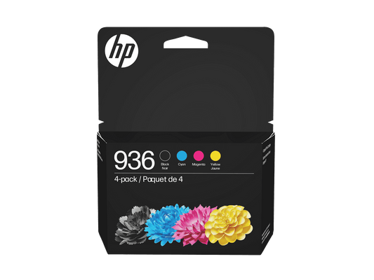 HP 936 CMYK Original Ink Cartridge 4-Pack, ~1,250 pages, 6C3Z5LN