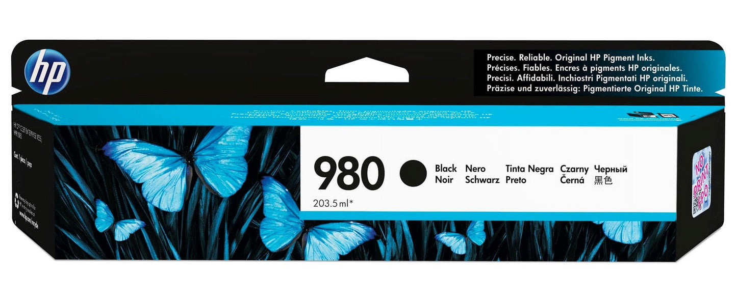 HP 980 Black Original Ink Cartridge, ~10,000 pages, D8J10A