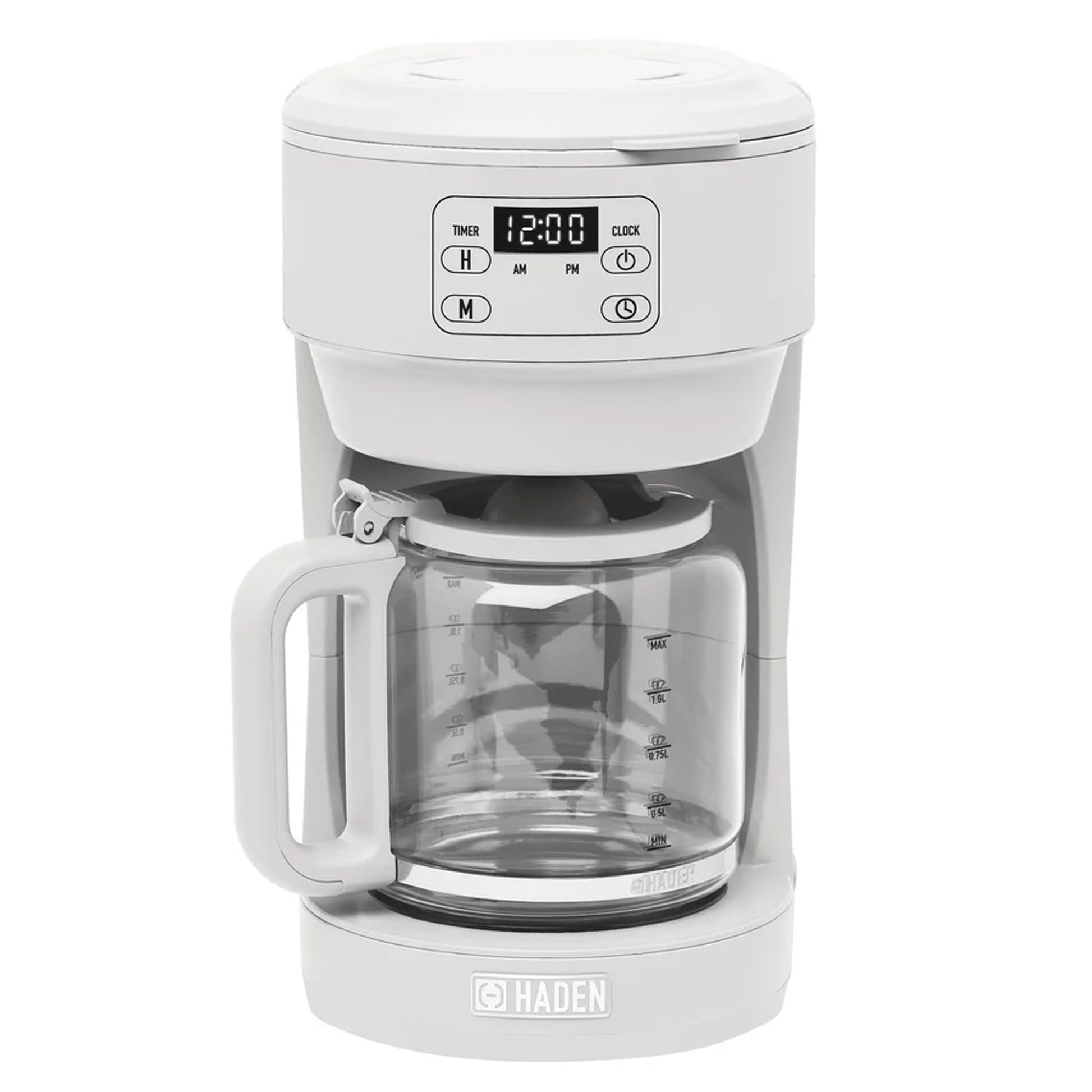Haden Chelsea 10 Cup Digital Drip Coffee Maker with Glass Carafe, Ivory