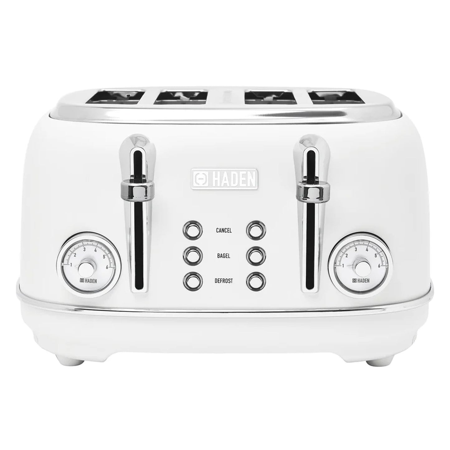 Haden Chelsea Stainless Steel 4 Slice Toaster w/Extra Wide Slots, Ivory