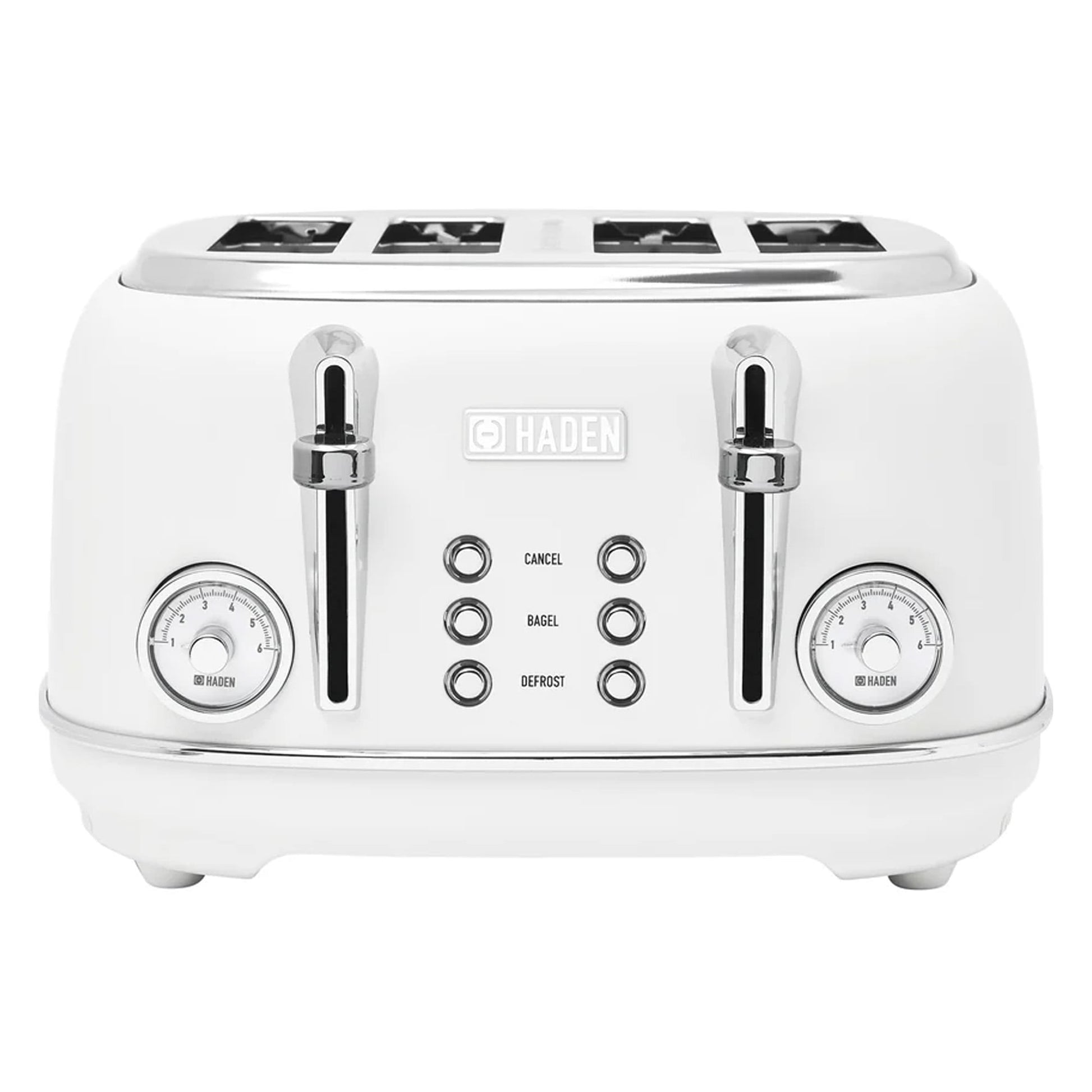 Haden Chelsea Stainless Steel 4 Slice Toaster w/Extra Wide Slots, Ivory