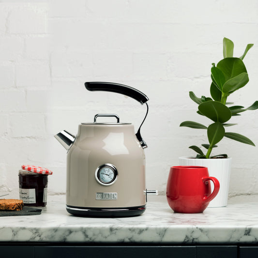 Open Box Haden Dorset 1.7 Liter Stainless Steel Electric Kettle, Beige