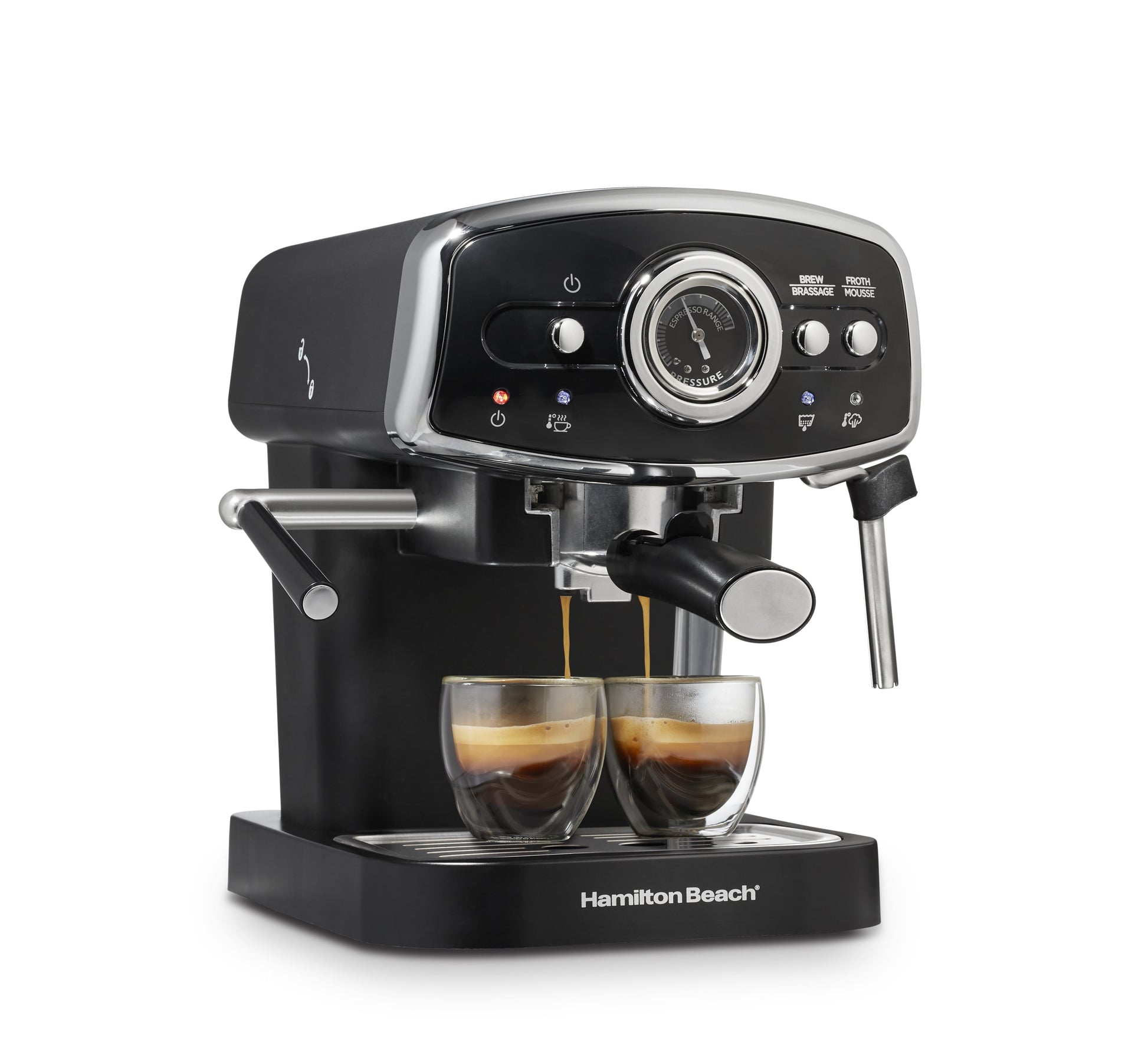 Hamilton Beach 15-Bar, 2-Cup Black Chrome Espresso Machine