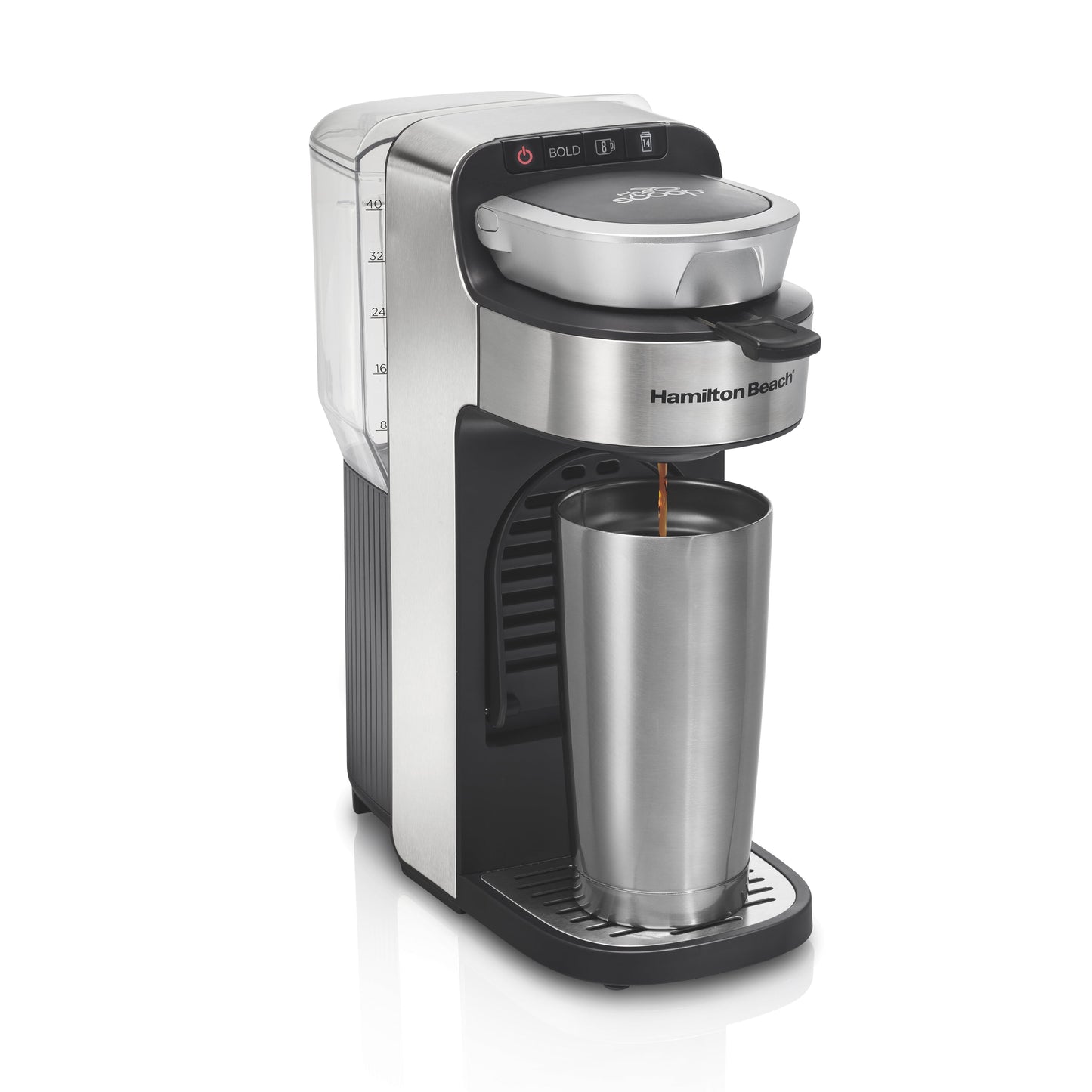 Hamilton Beach the Scoop Single-Serve Coffee Maker with Removable Reservoir, Stainless Steel, 49987