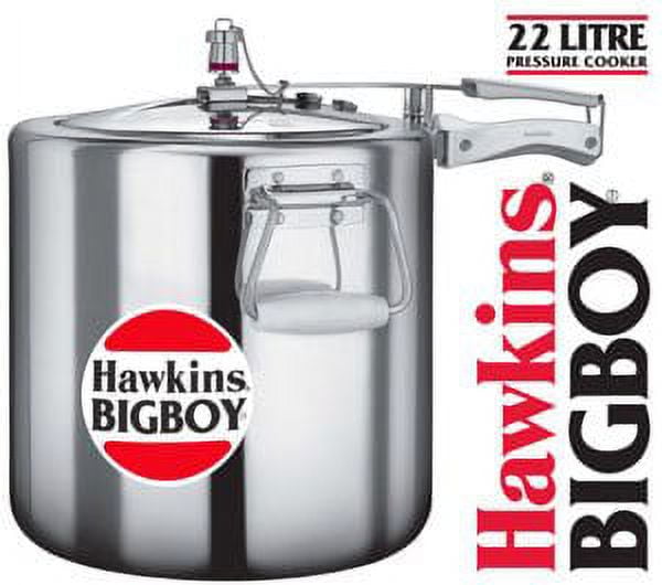 Hawkins Bigboy Aluminum 22 Litre Commercial Size Pressure Cooker with Separators and Grid to Cook Different Foods At the Same Time