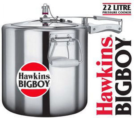 Hawkins Bigboy Aluminum 22 Litre Commercial Size Pressure Cooker with Separators and Grid to Cook Different Foods At the Same Time
