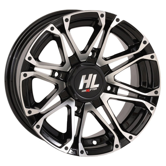 High Lifter by STI HL3 12x7 ATV/UTV Wheel - Gloss Black/Machined (4/110) - 4+3