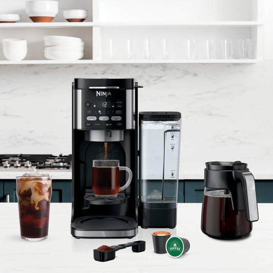 Hot & Iced Coffee Maker, Single-Serve, compatible with K-Cups & 12-Cup Drip Coffee Maker - Black/Stainless Steel
