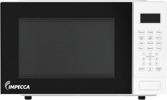 IMPECCA Countertop Microwave Oven 10 Auto Menus Defrost Timer LED 0.9 Cu 900W 11.25” Turntable Child Lock Press to Open
