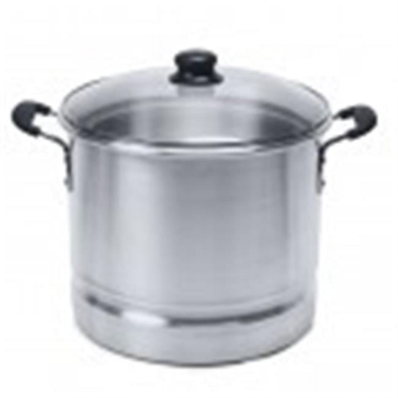 IMUSA MEXICANA-432 Tamale and Seafood Steamer with Glass Lid 32-Quart, Silver
