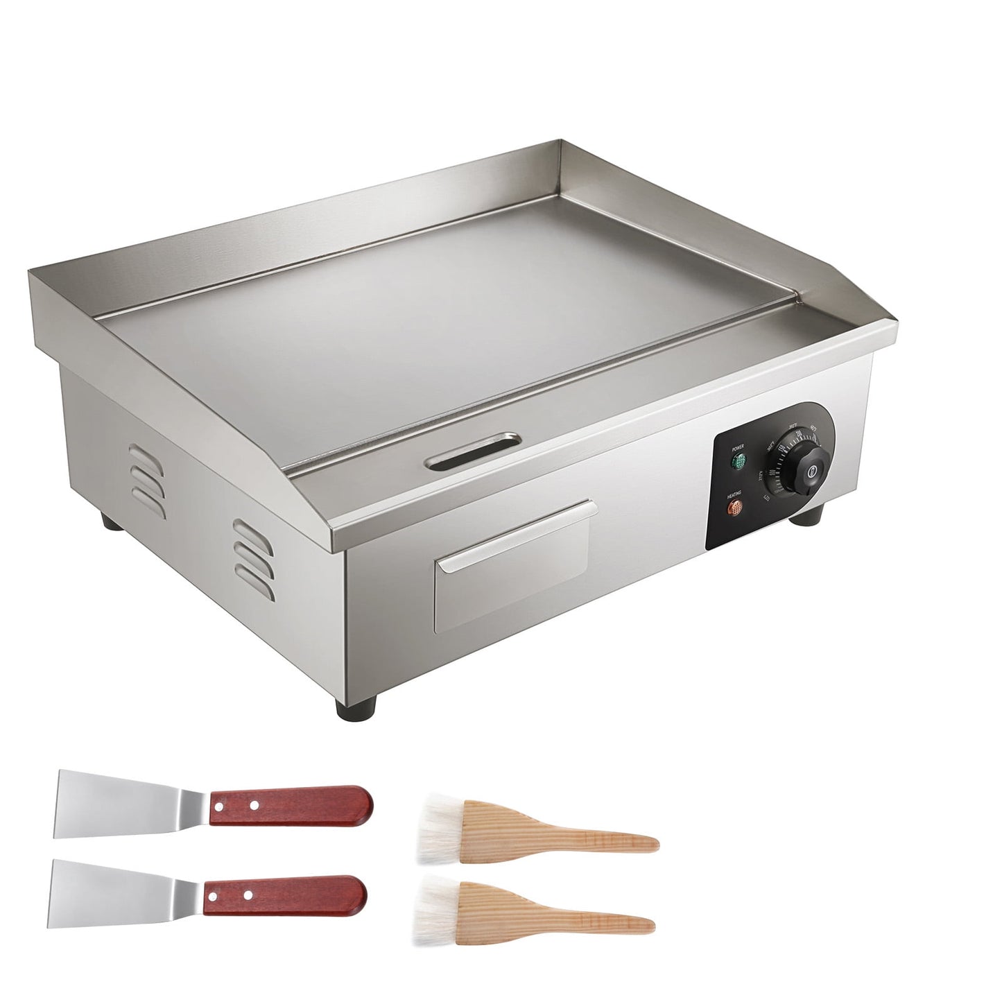 KFFKFF 1600W 21-Inch Commercial Radio Top Griddle Flat Top Grill