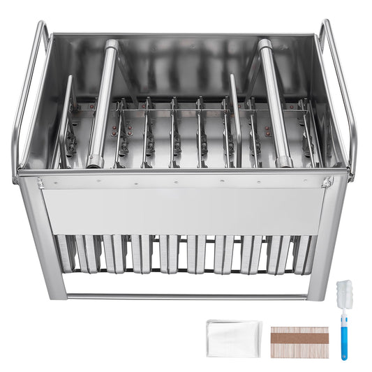 KFFKFF Commercial Popsicle Moulds 40PCS Round-Head Ice Pop Mould with Double Slot