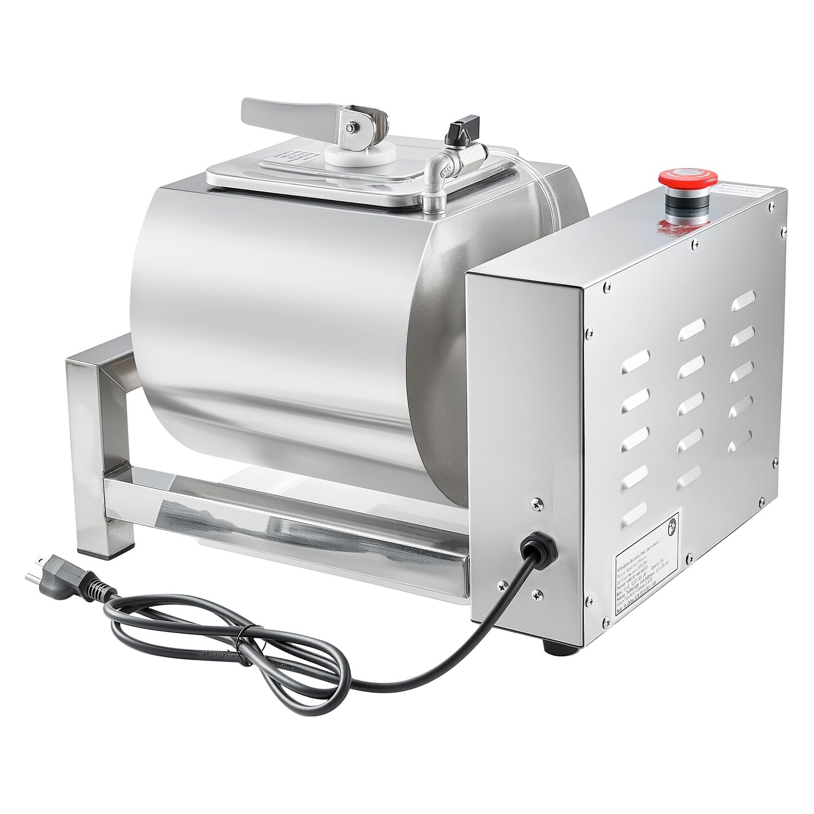 KFFKFF 10L Vacuum Tumbler Marinator Meat Processing Chicken Marinated Machine Stainless Steel with Automatic Bidirectional Rotation