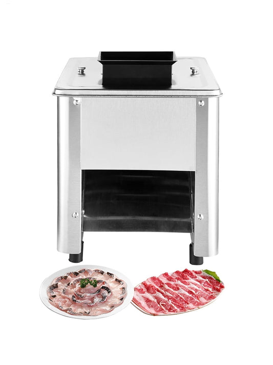 Kagrote Compact Stainless Steel Electric Meat Slicer, Vegetable Cutter & Meat Grinder with 3.5mm Axis Width, 0.85 KW Power - Perfect for Home and Commercial Kitchens