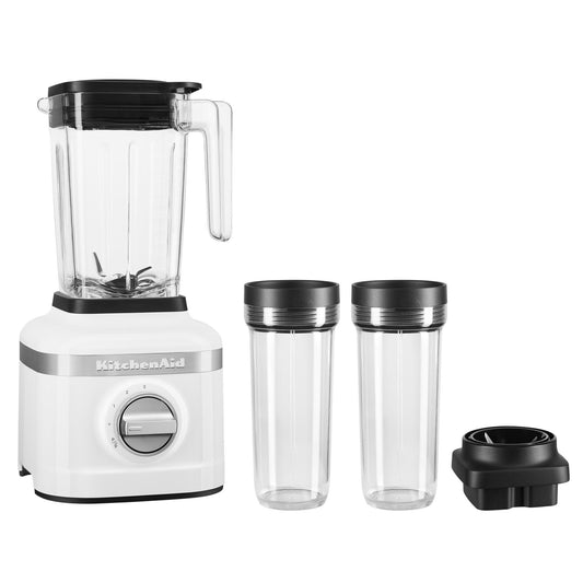 Open Box KitchenAid K150 3 Speed Ice Crushing Blender with 2 Personal Blender Jars, White, KSB1332Y