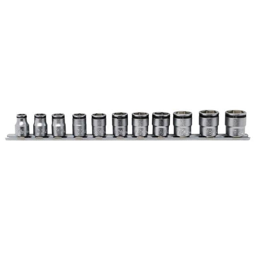 Ko-ken USA KKNRS3450M-11 0.375 in. Square Drive Nut Grip Socket Set - 8 mm to 19 mm - 11 Piece