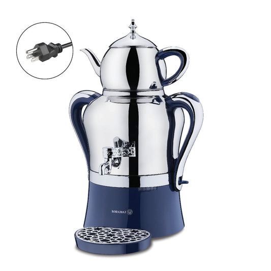 Korkmaz Hanedan Premium Silver 18/10 Cr-Ni Stainless Steel Dishwasher Safe Electric Tea Maker