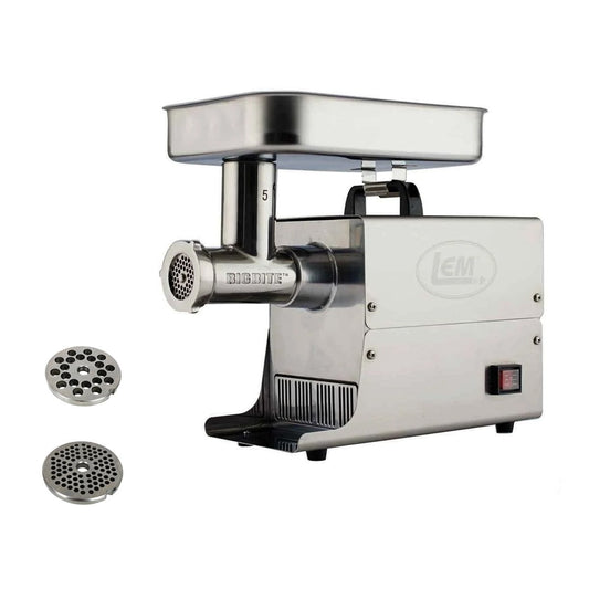 LEM Big Bite Meat Grinder #5 with 1/8" and 1/4" Grinder Plates