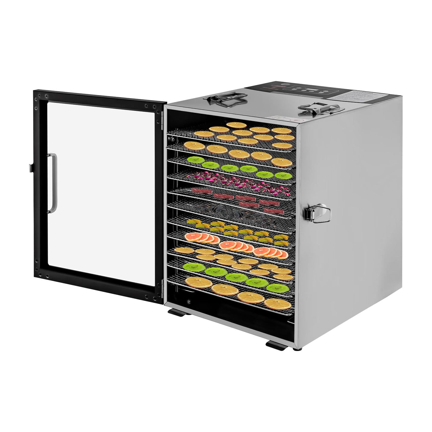 Loyalheartdy 12 Trays Food Dehydrator 800W Stainless Steel Electric Dryer Machine Commercial Fruit Meat Jerky Dryer Adjustable Timer & Temperature Control for Fruit Beef