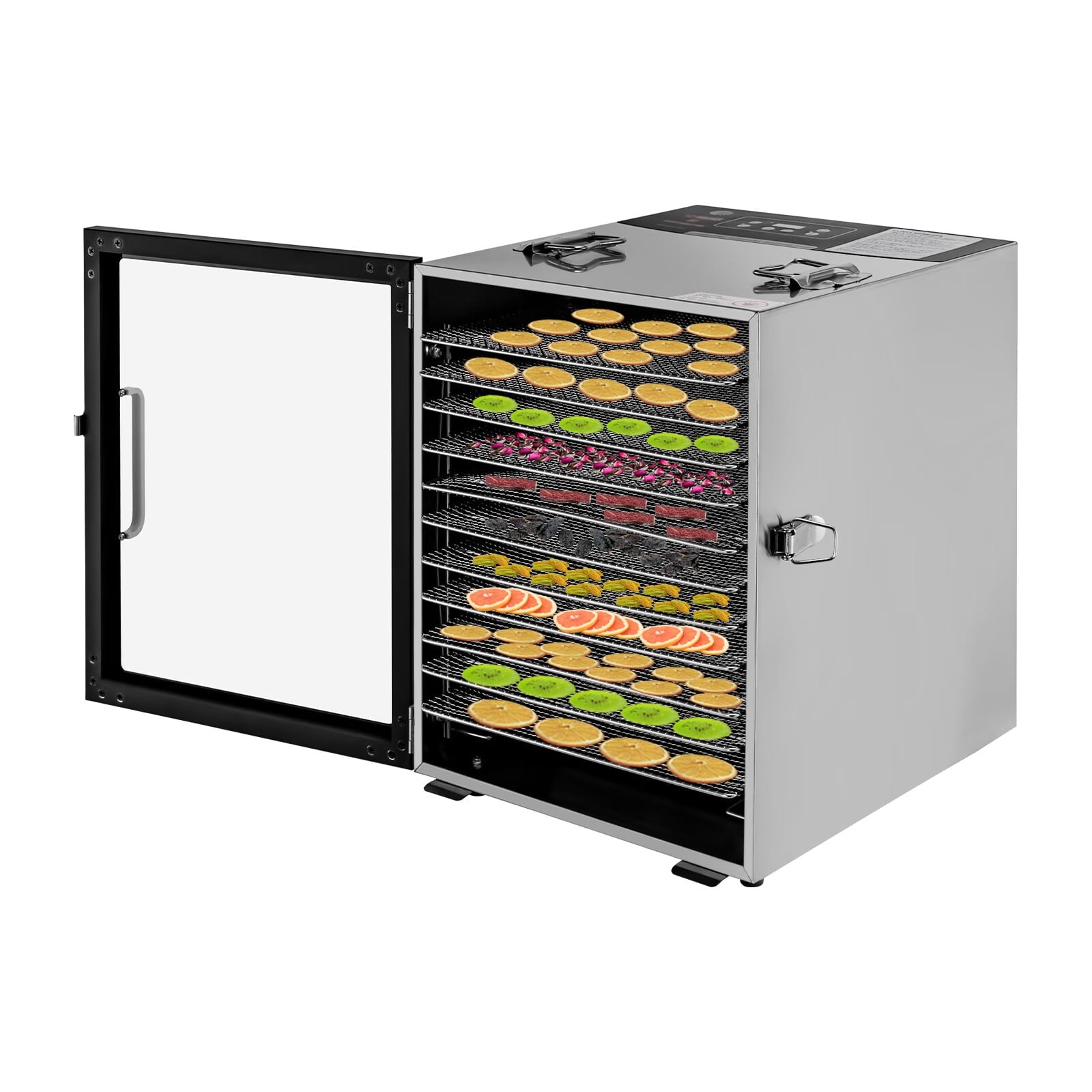 Loyalheartdy 12 Trays Food Dehydrator 800W Stainless Steel Electric Dryer Machine Commercial Fruit Meat Jerky Dryer Adjustable Timer & Temperature Control for Fruit Beef