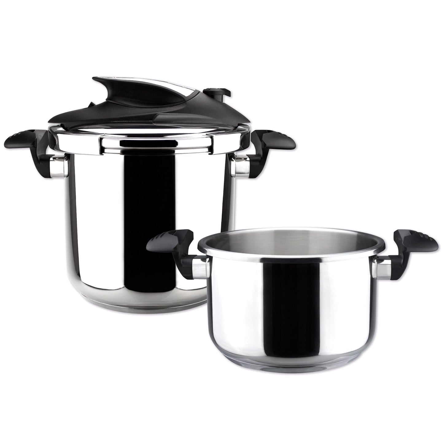 MAGEFESA Nova Stainless Steel Pressure Cooker Set – 4.2 & 6.3 Qt | Super-Fast Cooking, Easy Locking, Induction Compatible, 5 Safety Systems, 11.6 PSI
