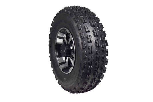 MASSFX 22x7-10 ATV Front Tire & 10x5 4/144 Machined Wheel Kit fits Honda TRX, Kawasaki KFX, Suzuki Z250 & Arctic Cat DVX 22x7x10