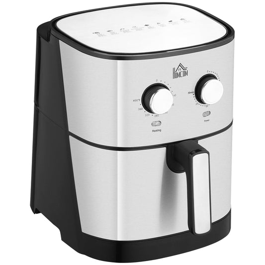 6.9QT Air Fryer, 8-in-1 Air Fryer Oven, 85% Less Oil Cooking, 170°F-400°F Adjustable Temp, 30-Min Timer, Nonstick & Dishwasher Safe Basket, Compact for Family Use