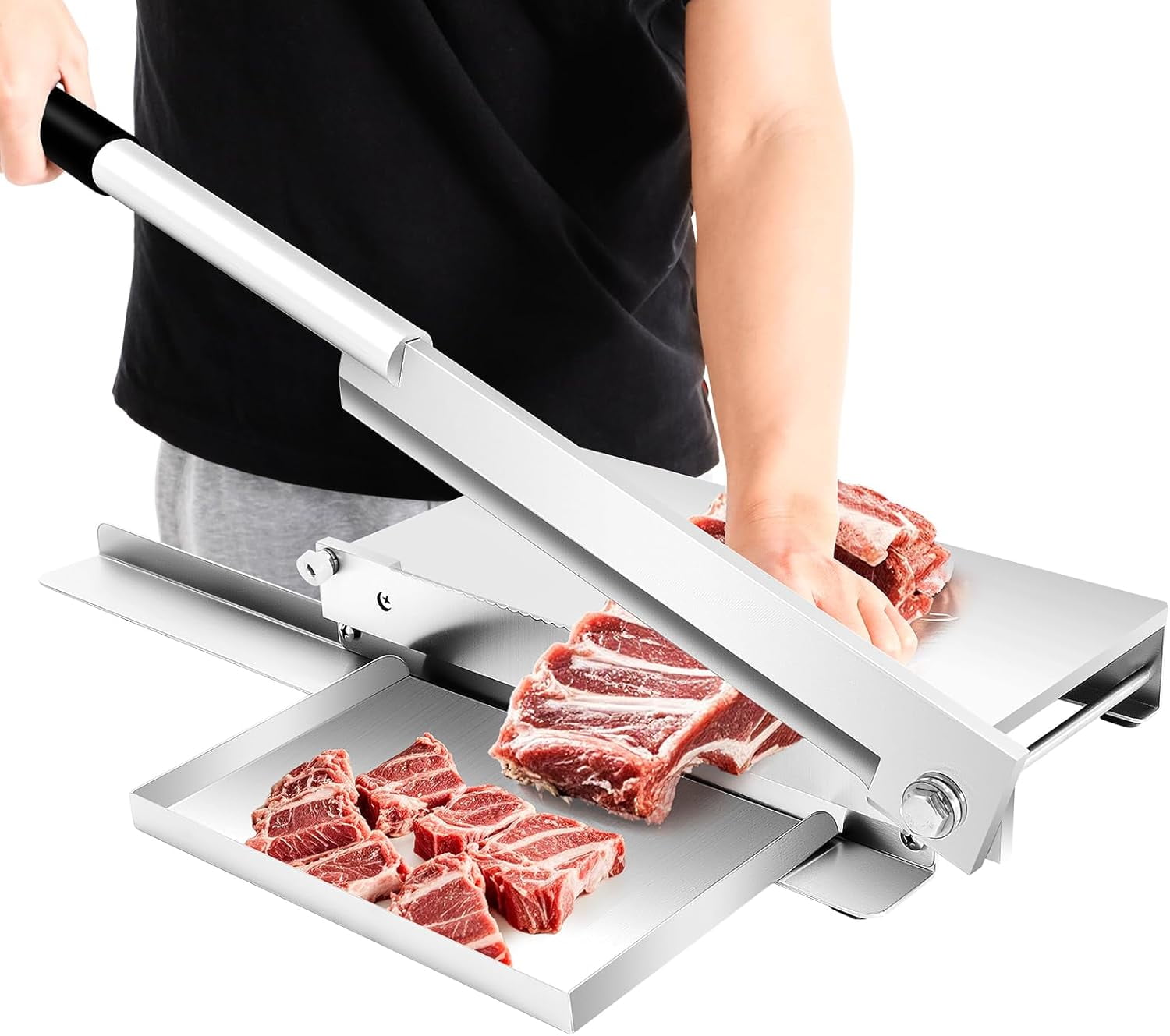 Manual Meat Bone Cutter Slicer Heavy Duty Chicken Cutting Machine with Blade Bone Chopper for Beef Goat Pig Fish Butcher  Kitchen