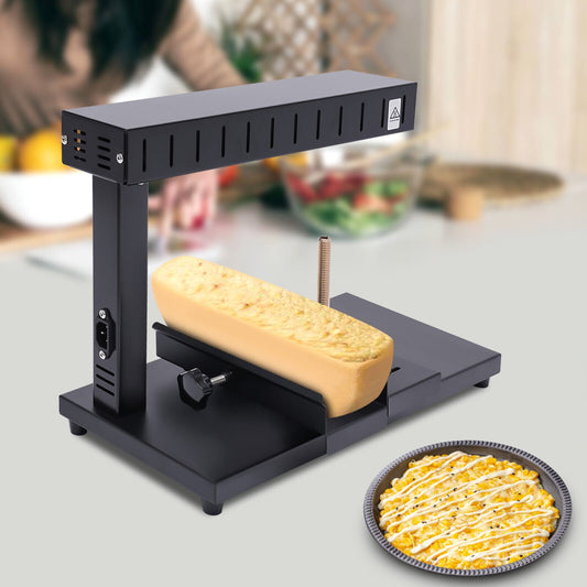 Miumaeov Commercial Raclette Cheese Melter A Half of Cheese Wheel Heating Machine Countertop Cheese Melting Warmer 750W 110V