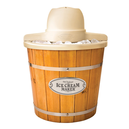 Nostalgia ICMP400WD 4-Quart Electric Wood Bucket Ice Cream Maker