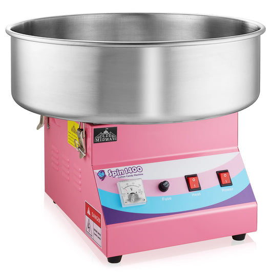 Olde Midway SPIN-1400 Cotton Candy Machine, Commercial Quality Electric Candy Floss Maker