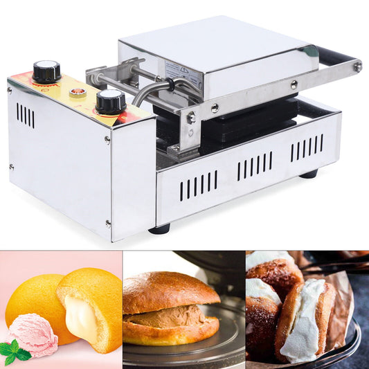 Panini Press Machine Maker, Electric Ice Cream Brioche Sandwich Panini Press Maker Double Side Heating Stainless Steel 1000w 110v