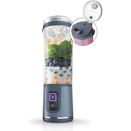 Portable Blender, Cordless, 18oz. Vessel, Personal Blender-for Shakes & Smoothies, BPA Free, Leakproof-Lid & Sip Spout, USB-C Rechargeable, Dishwasher Safe Parts, Denim Blue