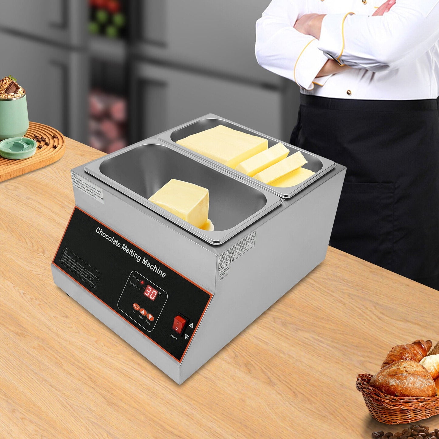 Professional Chocolate Melting Machine Electric Chocolate Melting Pot 26.46 LBS