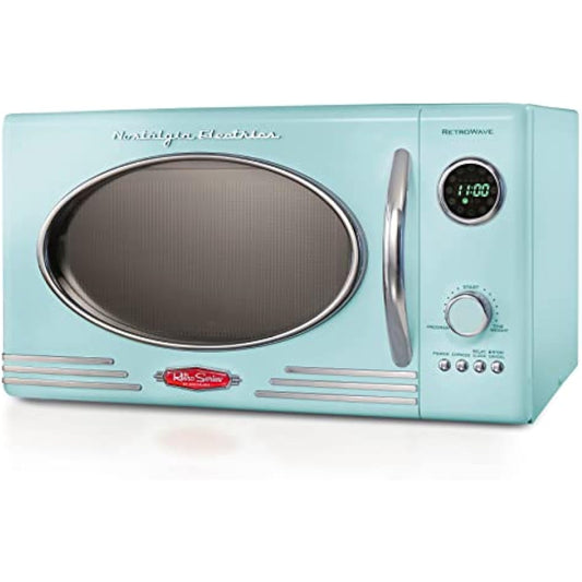 Retro Microwave Oven -.9 Cu. Ft. Aqua Auto Shut Off