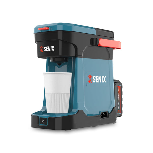 SENIX 20V Max* Portable Hybrid Coffee Maker, Compatible with K-Cups, Ground and Pods, 8oz Pour, Battery and Charger Included