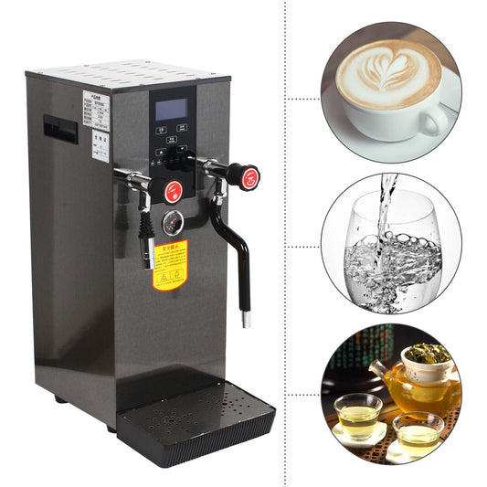 SHZICMY 2500W Commercial Steam Water Boiling Machine Espresso Coffee Milk Foam Maker 12L