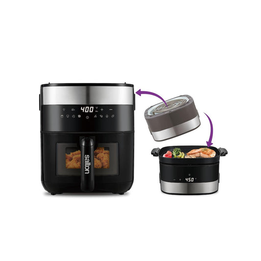 Salton Flip and Cook 3-in-1 Air Fryer, Grill, & Dehydrator - 5.8 Quart