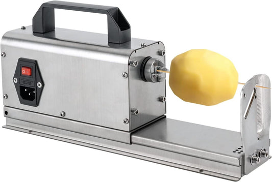 Semi-Automatic Electric Potato Cutter, 3 in 1 Electric Tornado Potato Slicer Modern Style Cutting Machine with Handle, 110V Stainless Steel Vegetables Cutting Machine for Commercial and Household