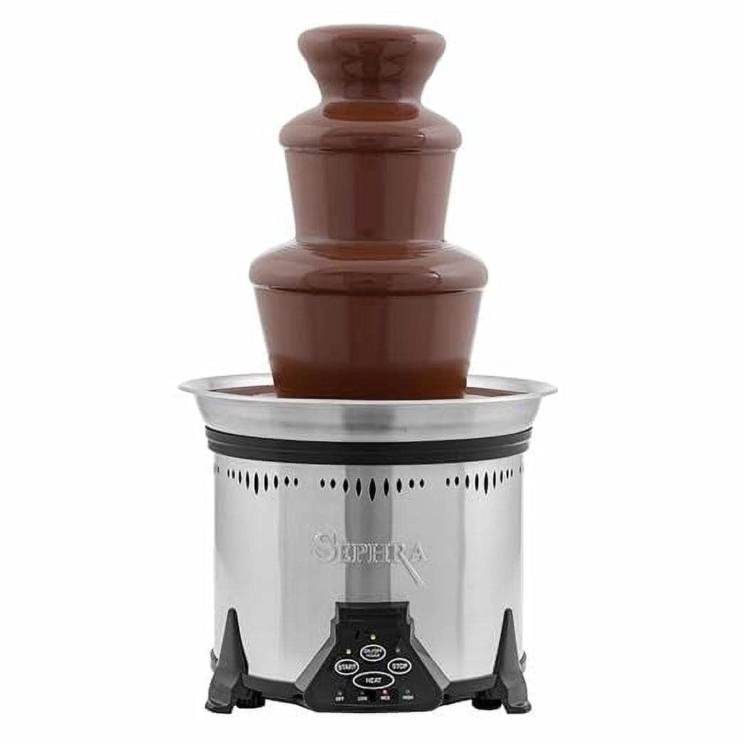 Sephra Elite 19" Home Chocolate Fountain . Holds up to 6lb of Chocolate, Great for up to 40 guests. Removable bowl for easier cleaning. Electronic control panel for temperature adjustment.