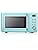 Small Microwave, 0.7Cu.ft 700 Watt Countertop Microwave with 5 Micro Power Defrost & Auto Cooking Function, Stainless Steel Interior, LED Display, Retro Microwave for Kitchen, RV, Dorm (Green)