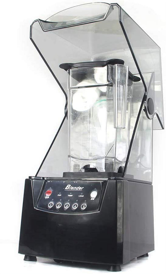 Soundproof Blender, 110V 2600W 1.8L Commercial Fruit Juice Smoothie Maker With Shield Quiet Sound Enclosure for Puree, Ice Crush, Shakes and Smoothies (1.8L,2600W)