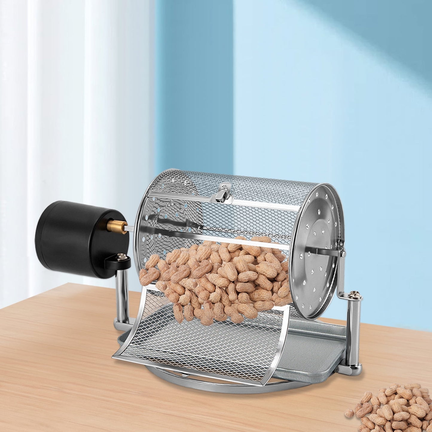 Stainless Steel Automatic Coffee Roaster Machine Electric Coffee Bean Roaster Peanuts Pine Nuts Roaster Corded Coffee Roaster for Camping RV Outdoor Use