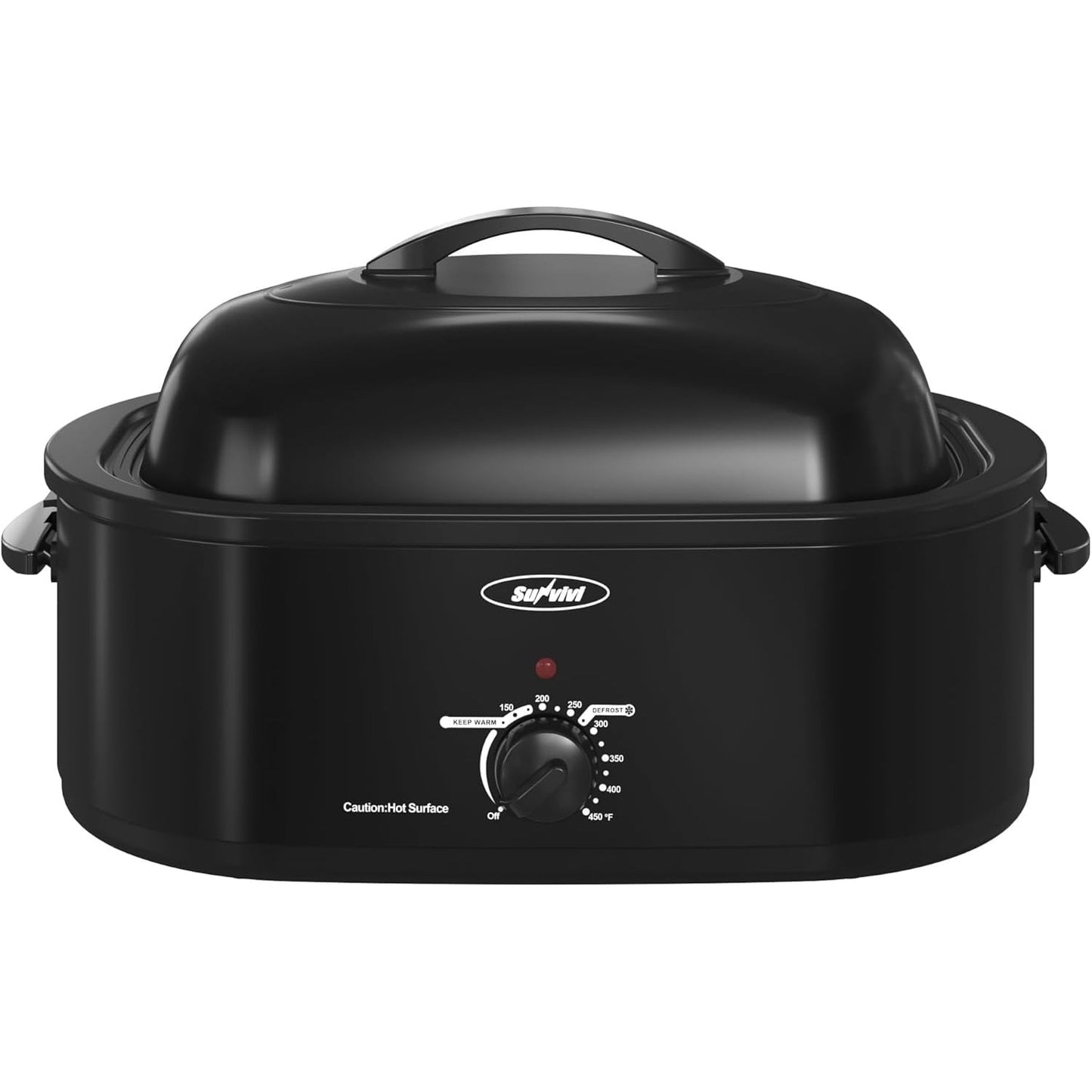 Superjoe Electric Roaster Oven, 20 QT Roaster with 3 Compartments and Self-Basting Lid, Turkey Roaster Oven with 150-450Â°F Full-Range Temperature Control, Removable Pan & Rack Steel, Silver
