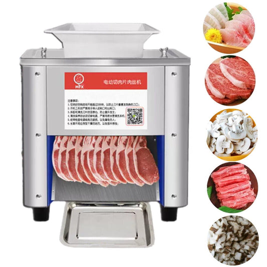 TOPCHANCES Meat Cutting Machine 3.5mm Blade Commercial Electric Meat Cutter Slicer for Kitchen Supermarket Lamb Beef Chicken