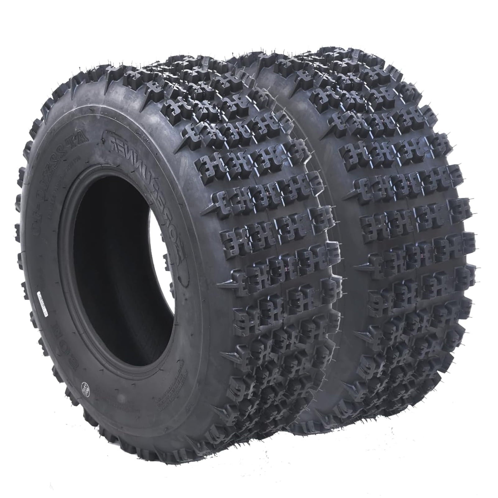 Telyswee 2 Pack 20x10-10 ATV Tires, 4PR All Terrain 20x10-10 TL ATV UTV Trail Sand Mud Off-Road Tires, Tubeless, Black