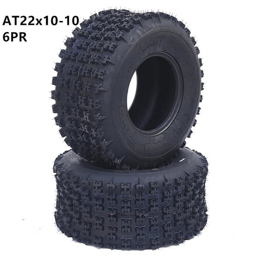 Telyswee 2 Pack 22x10-10 ATV Tires 6 Ply All Terrain Rear Tires 22x10-10 6PR TL ATV UTV Trail Sand Mud Off-Road Tires Tubeless EOS Black