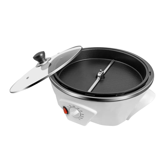 Toolven 1.1 lbs Capacity Coffee Roaster with Honeycomb Pot Bottom, Even Heating, Easy to Clean Non-Stick Surface, Ideal for Coffee Enthusiasts and Commercial Use